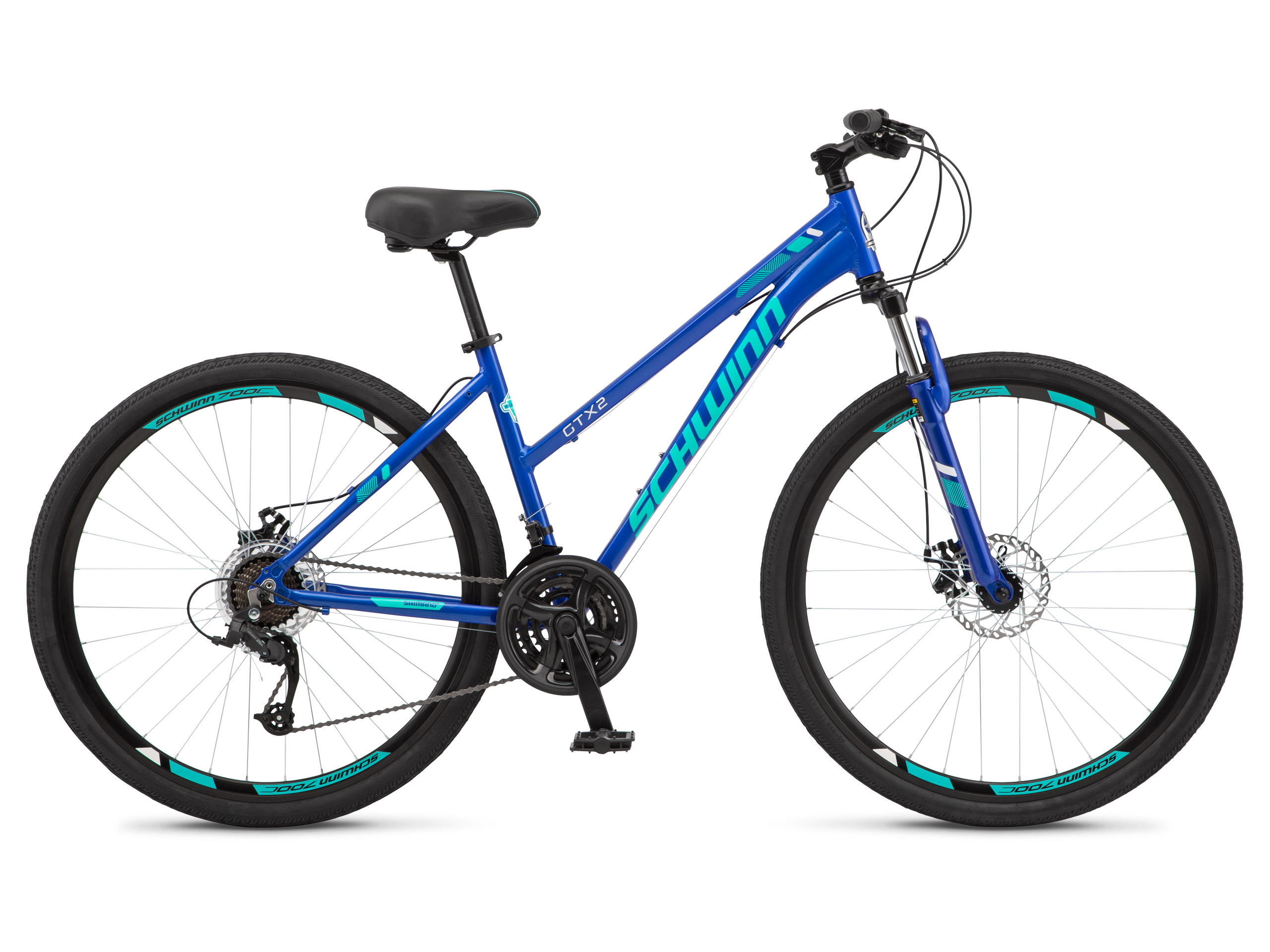 schwinn GTX 2 Step-Thru 700c Hybrid Bike Blue