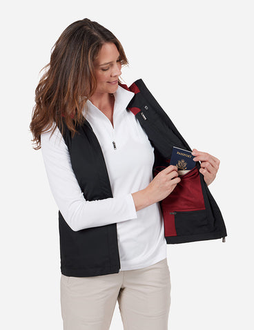 scottevest Best Travel Vest For Women Black + Carbon