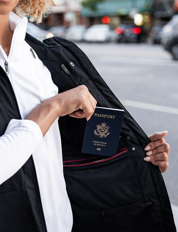 scottevest Best Travel Vest For Women Black + Carbon