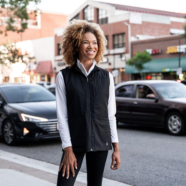 scottevest Best Travel Vest for Women Black + Carbon