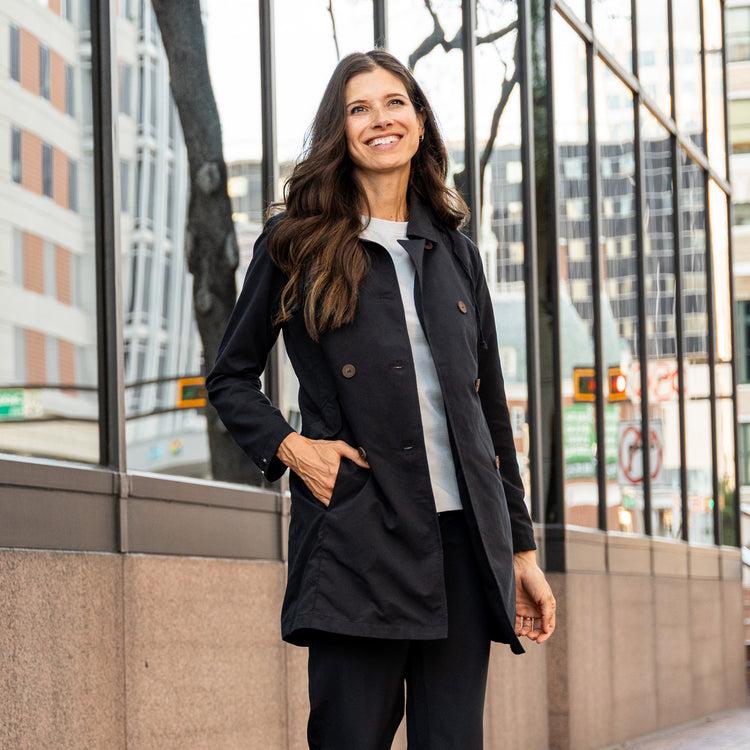 scottevest Tabitha Trench Coat Black