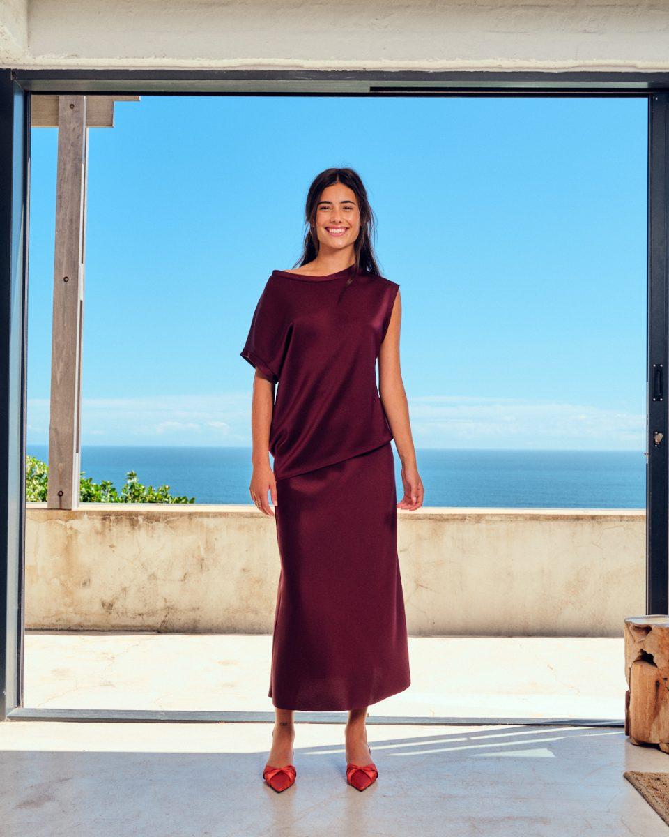 Avery Top Satin - Sea Me Happy