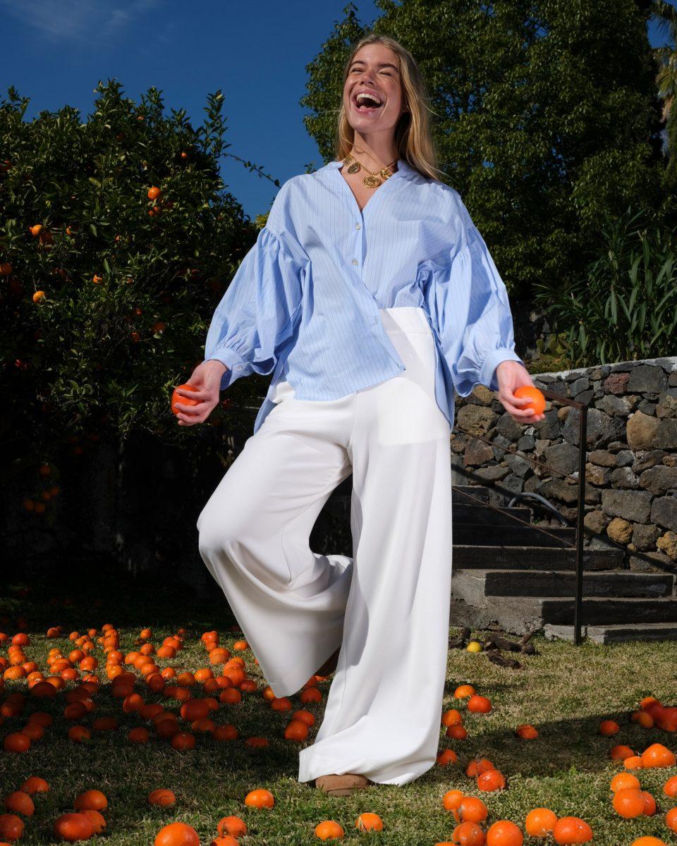 Bolly Blouse Poplin Striped - Sea Me Happy