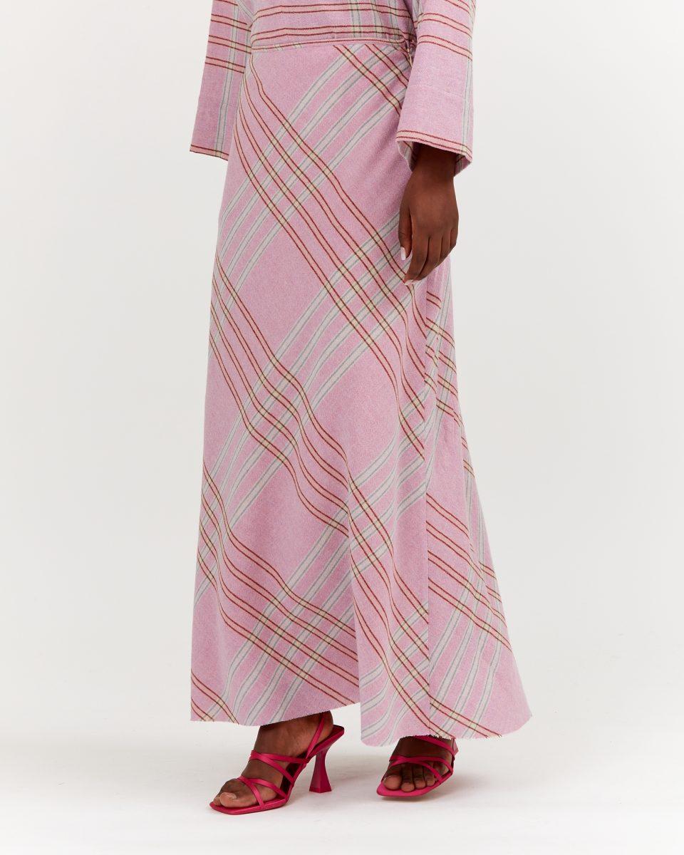 June Skirt Soft Wool Checked - Sea Me Happy