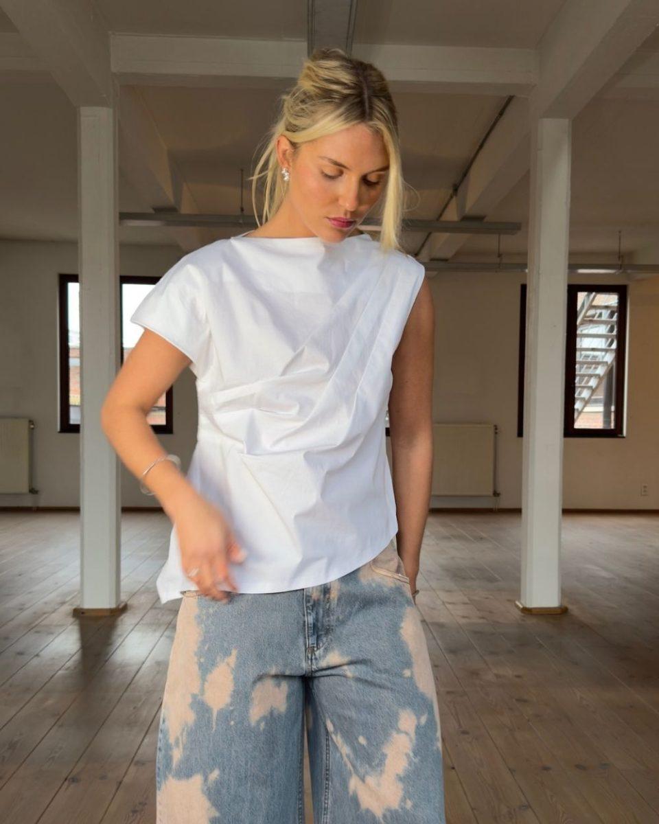 Mia Top Poplin Stretch - Sea Me Happy