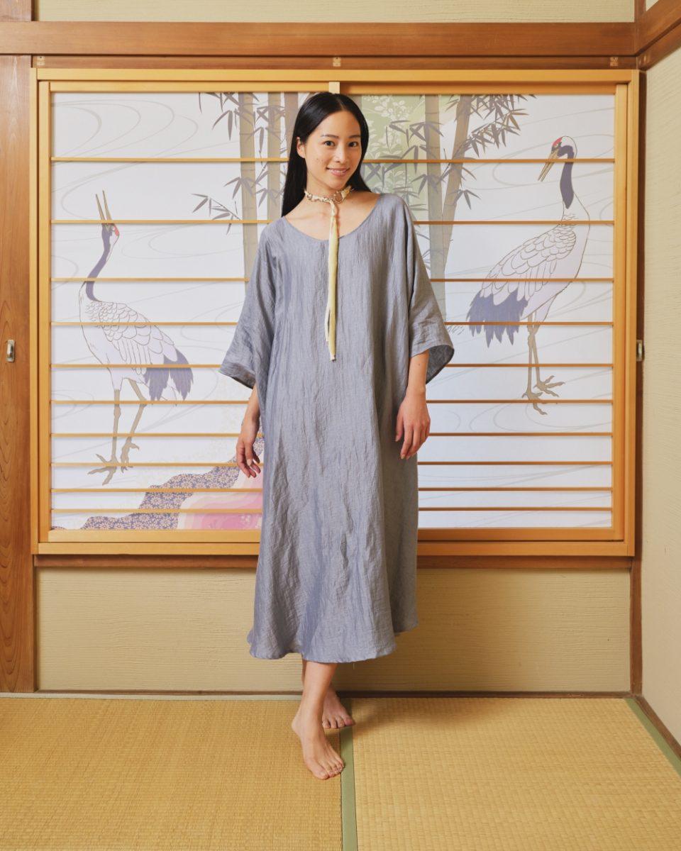Nomad Dress Shiny Linen - Sea Me Happy