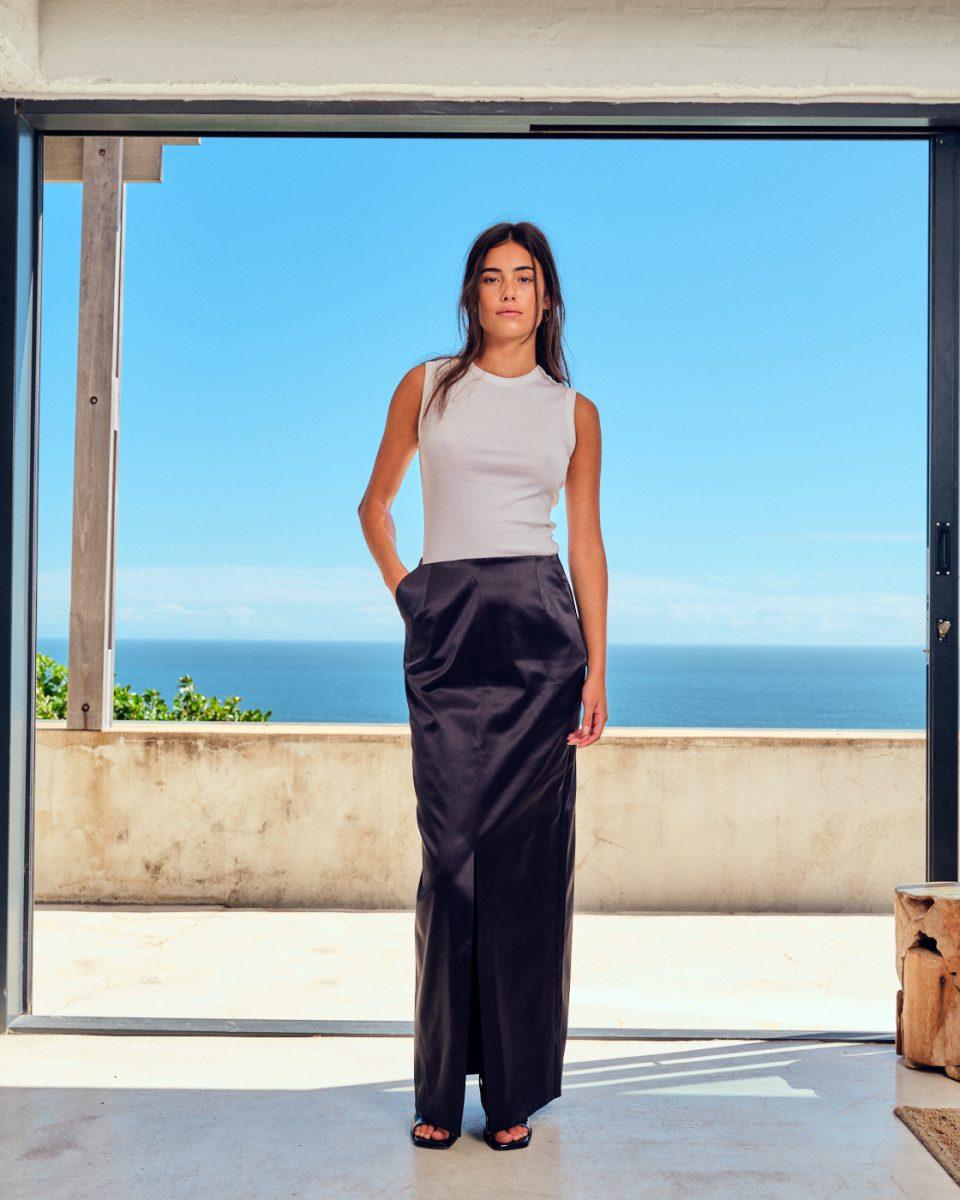 Saskia Skirt Shiny Cotton - Sea Me Happy