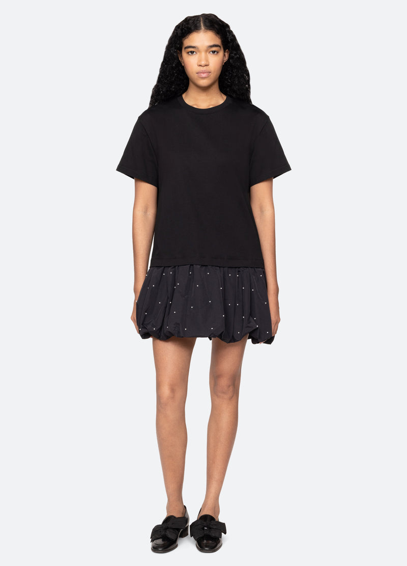sea new york Alberta Combo Dress Black