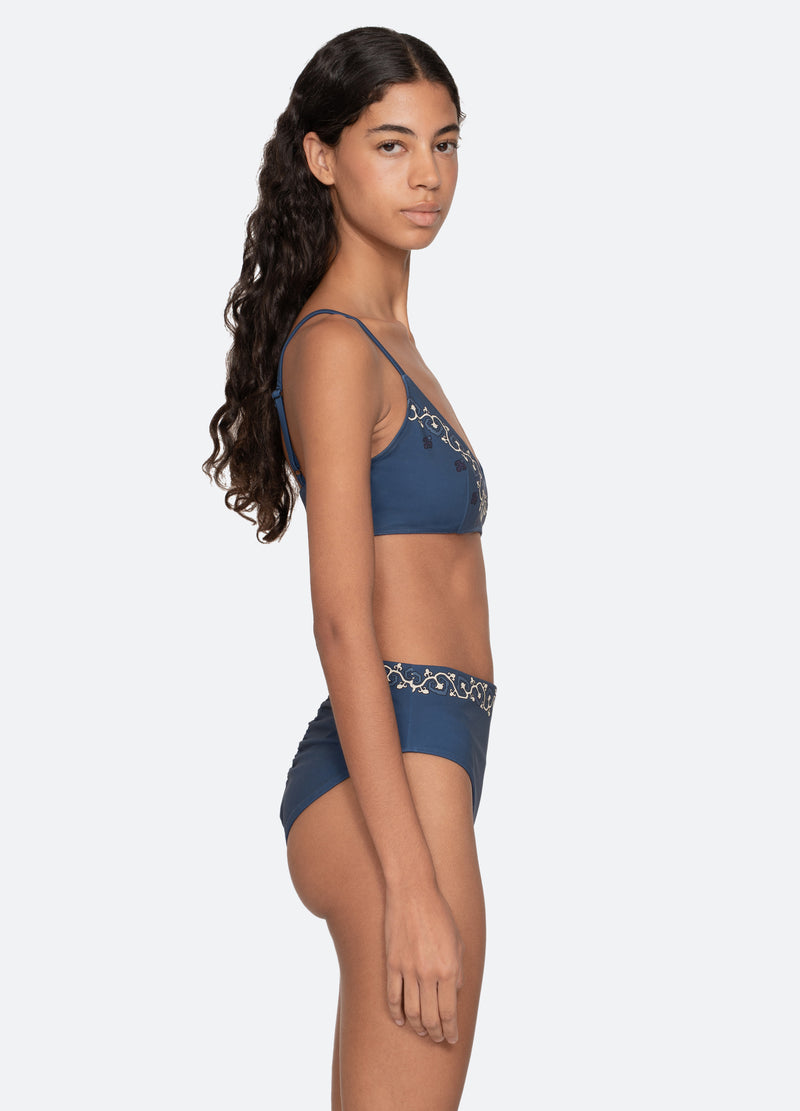 Sea New York Blaise Bikini Top Navy