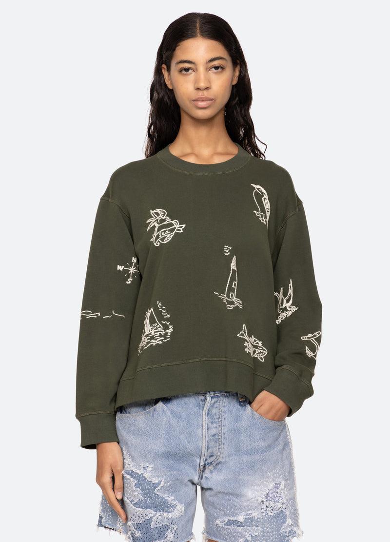 sea new york Clyde Sweatshirt Army