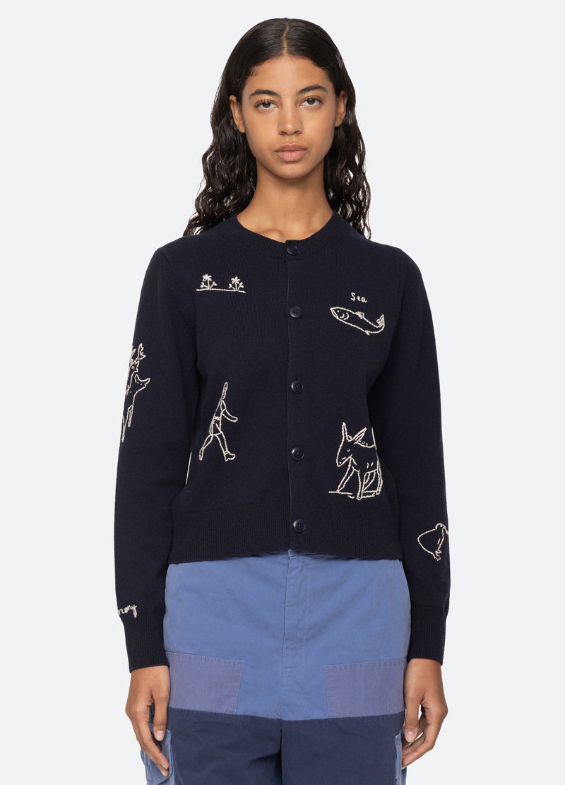 Sea New York Demi Cardigan Navy