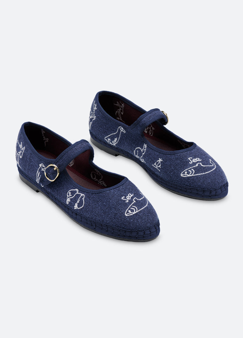 Sea New York Demi Mary Jane Flats Navy