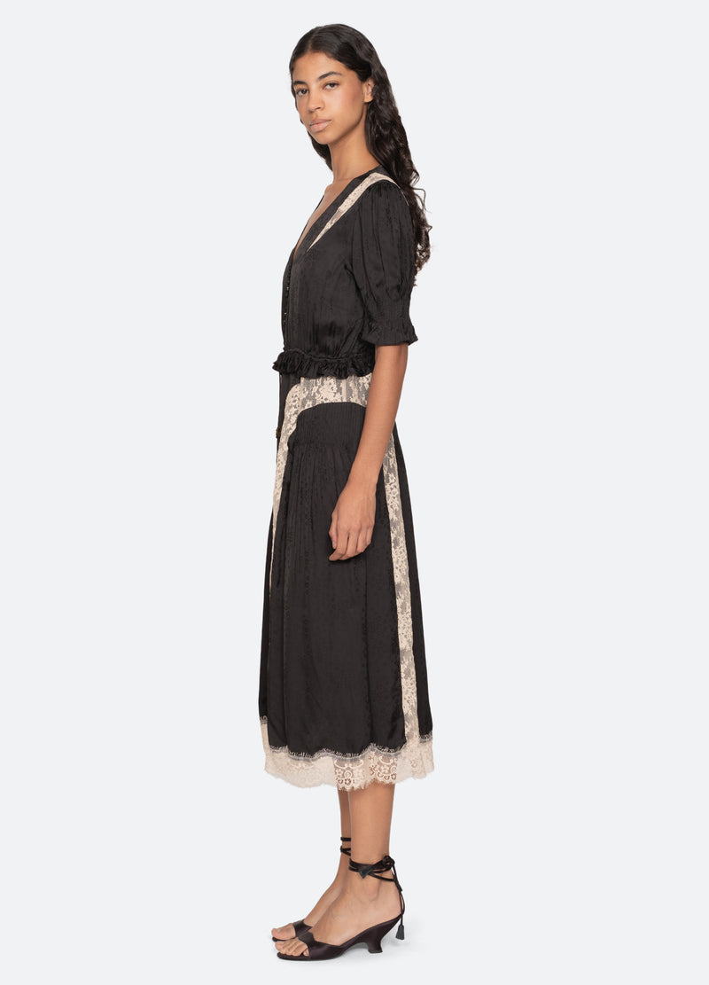 Sea New York Ethel Midi Dress Black