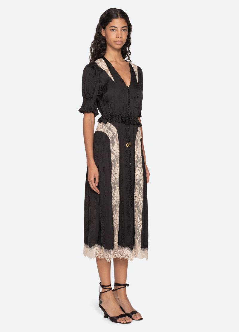 Sea New York Ethel Midi Dress Black