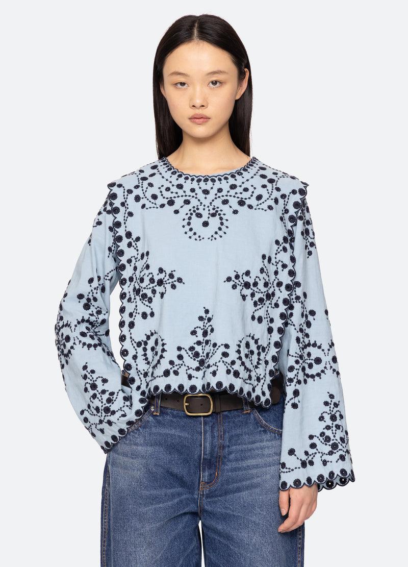 sea new york Frances Top Blue