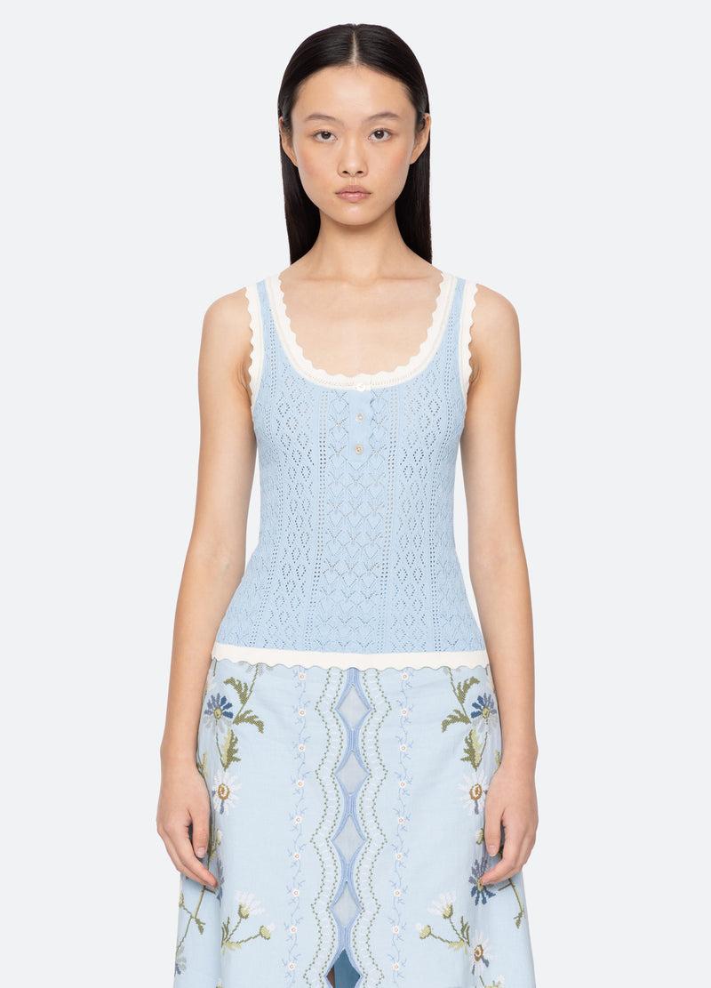 Sea New York Georgia Tank Blue