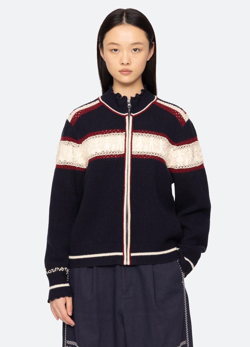 Sea New York Hester Zip Cardigan Multi