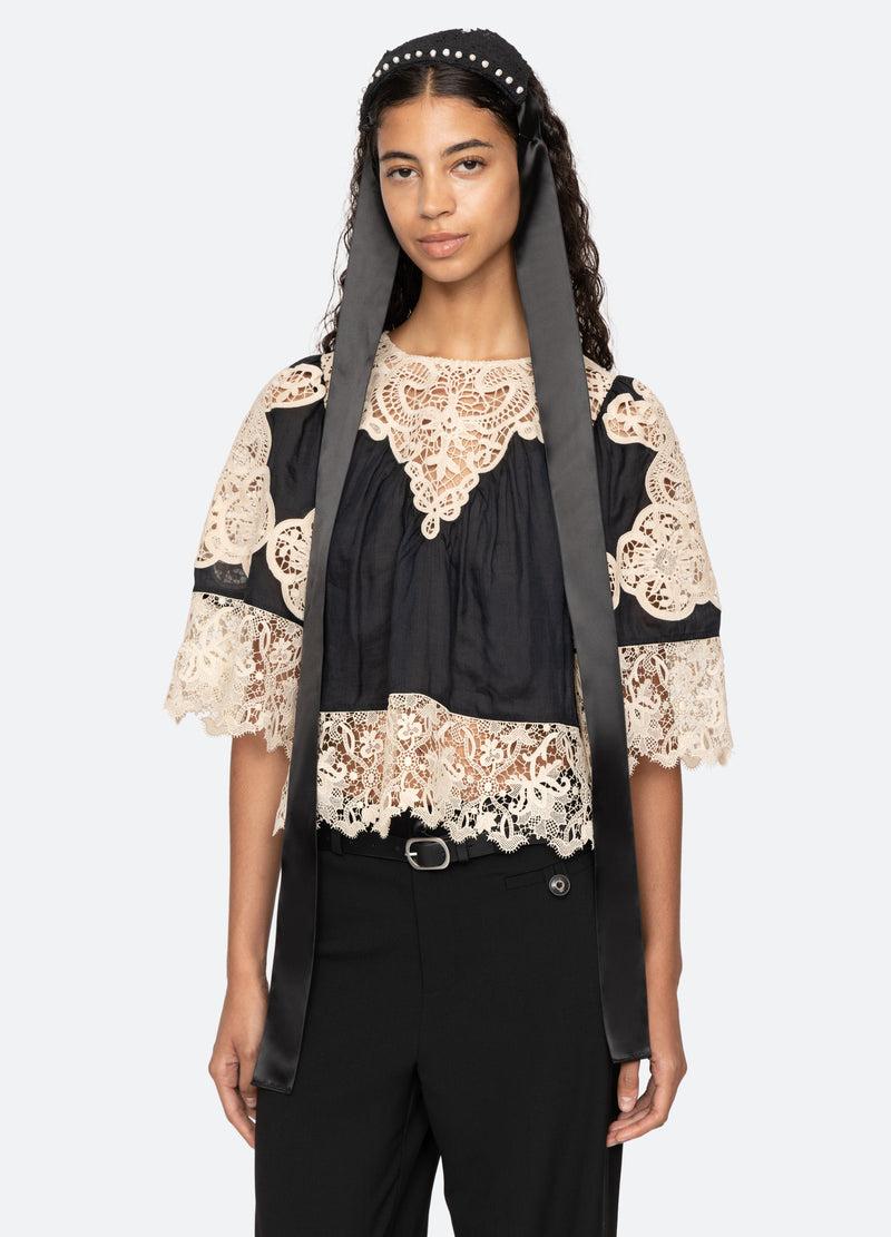 Sea New York Inez Pearl Headband Black