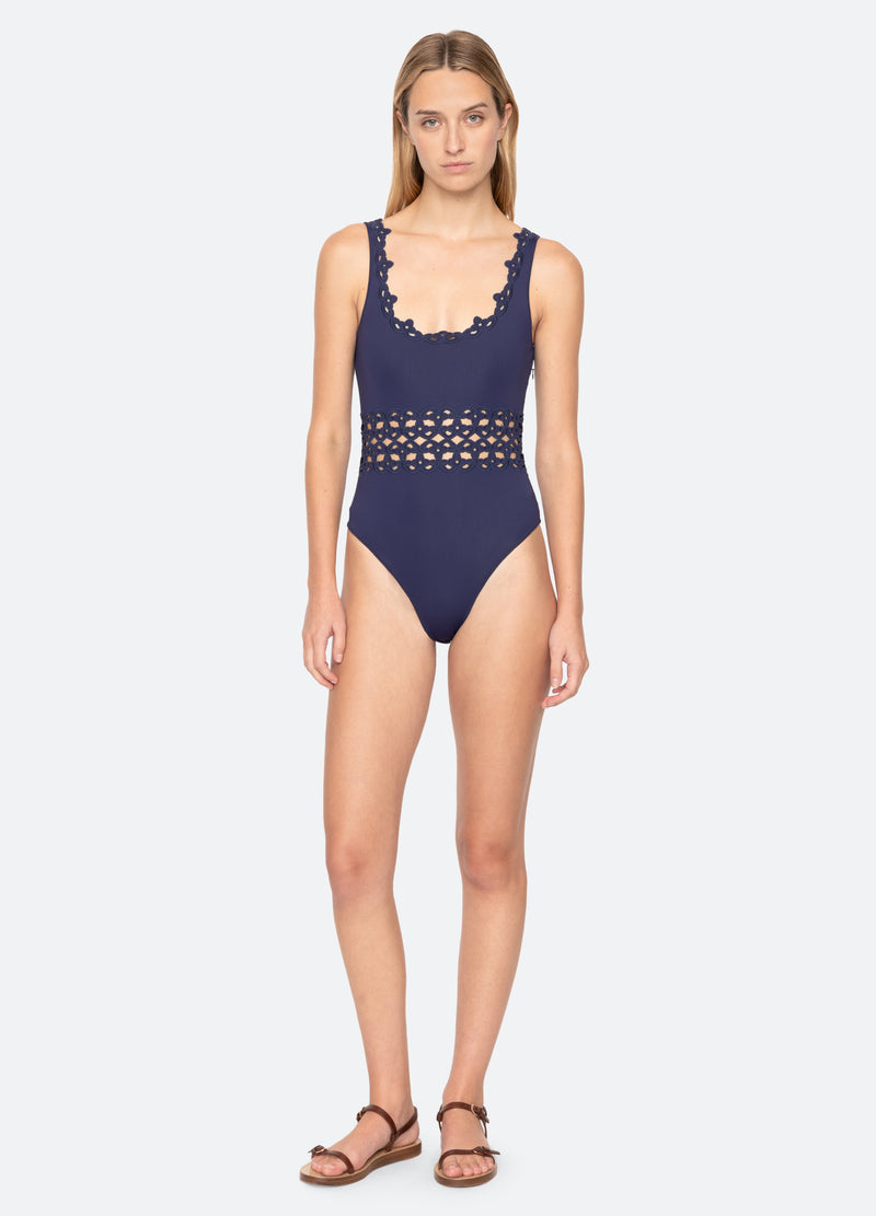 sea new york Leila One Piece Navy