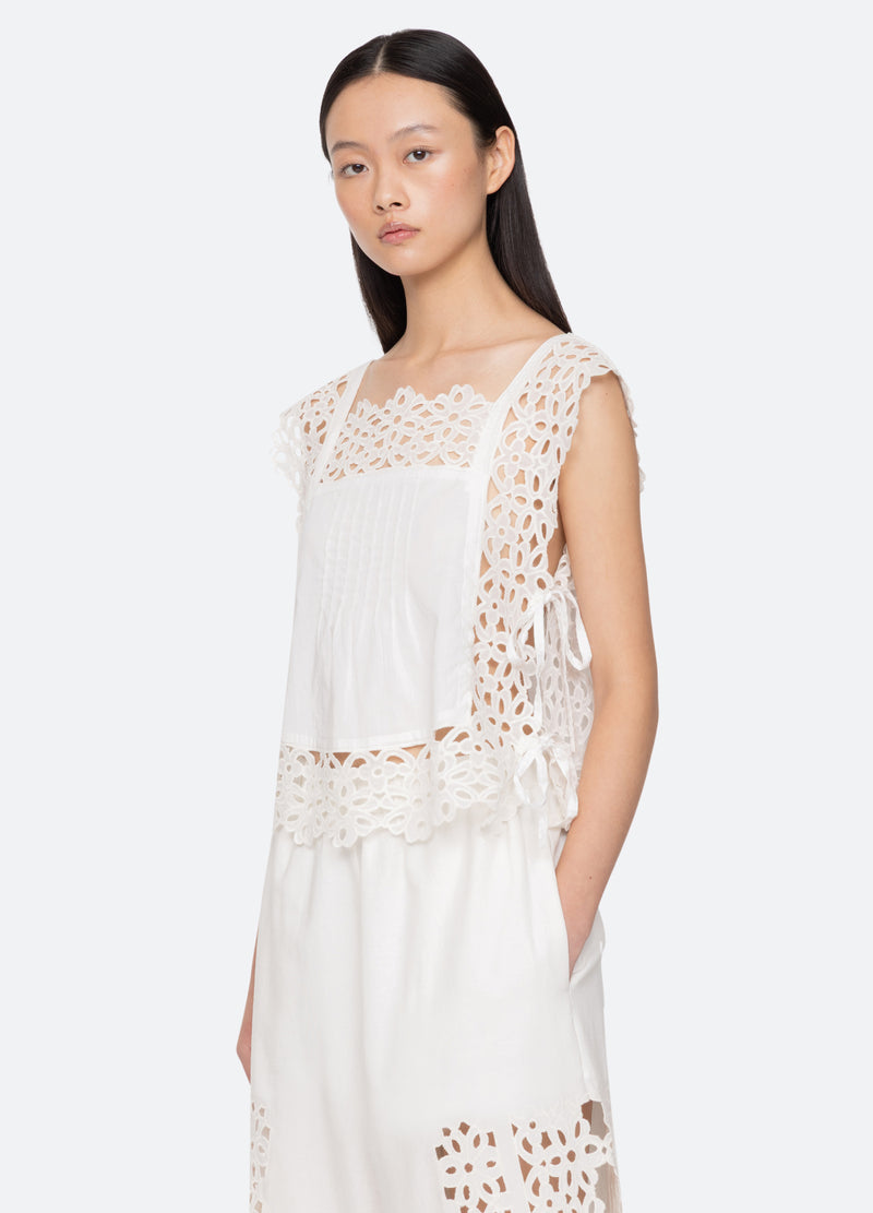 sea new york Leila Top White