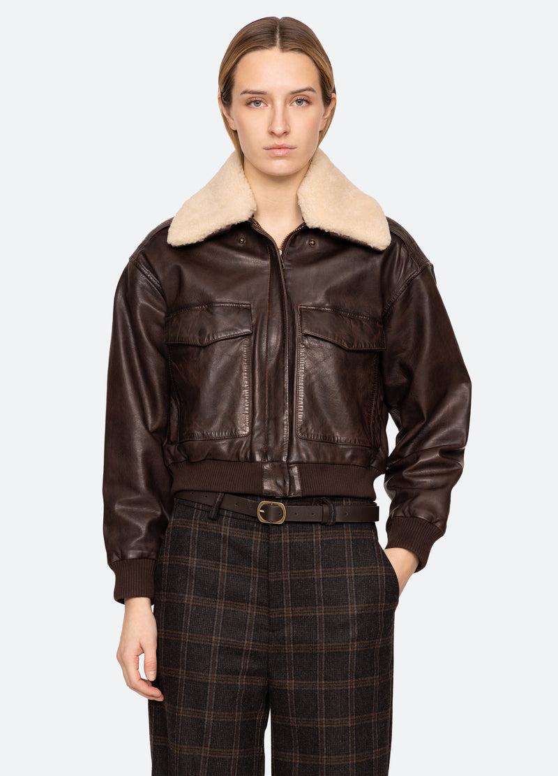 Sea New York Lenoir Bomber Jacket Chocolate