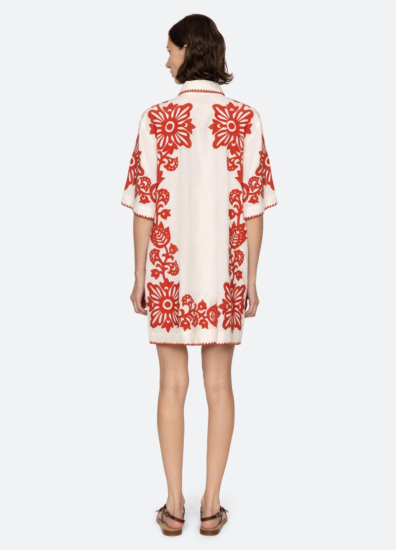 Sea New York Liliana Shirt Dress Red