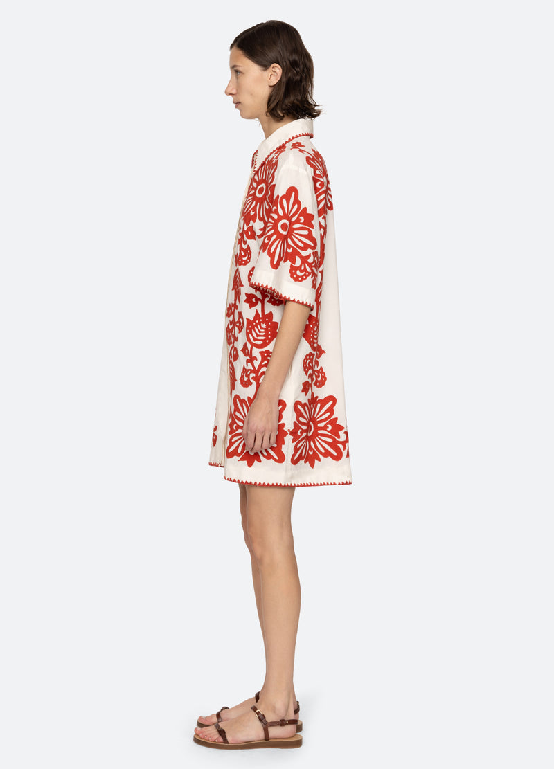 Sea New York Liliana Shirt Dress Red