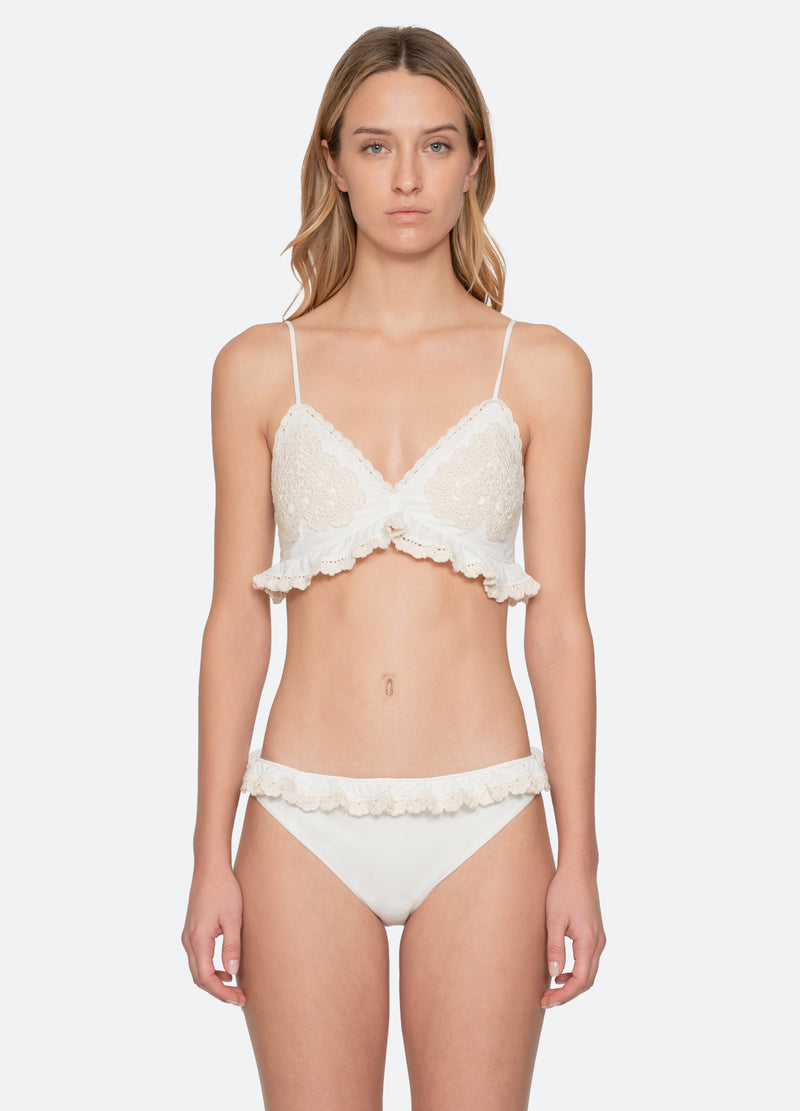 Sea New York Madelyn Bikini Top White