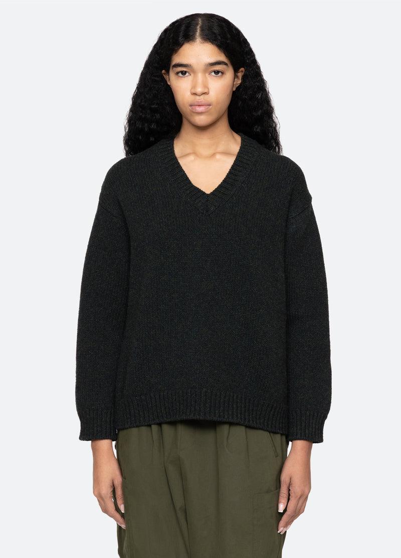 Sea New York Mallory V-Neck Sweater Forest