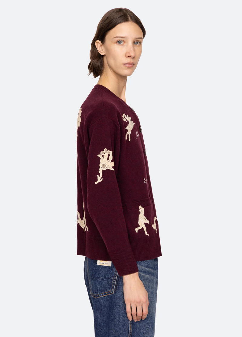 Sea New York Mika Cardigan Burgundy