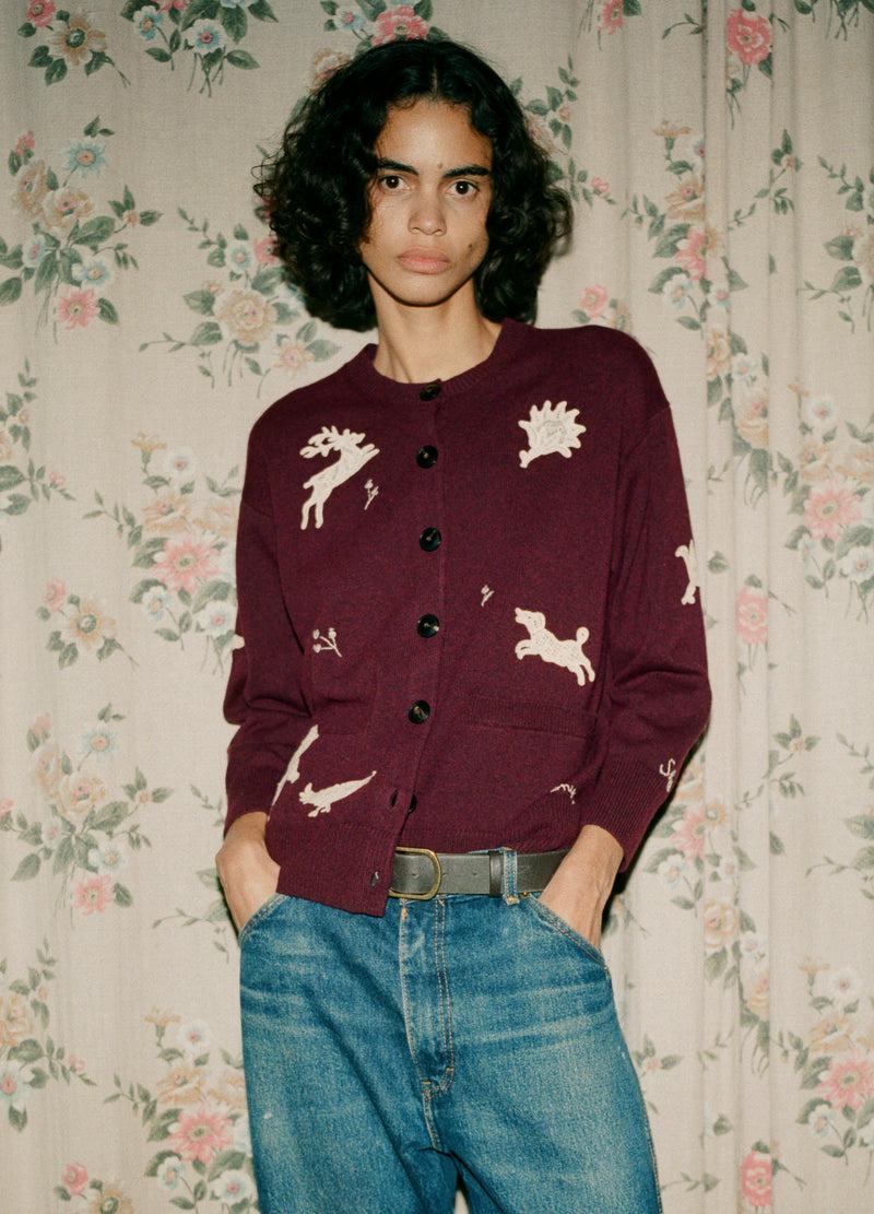 sea new york Mika Cardigan Burgundy