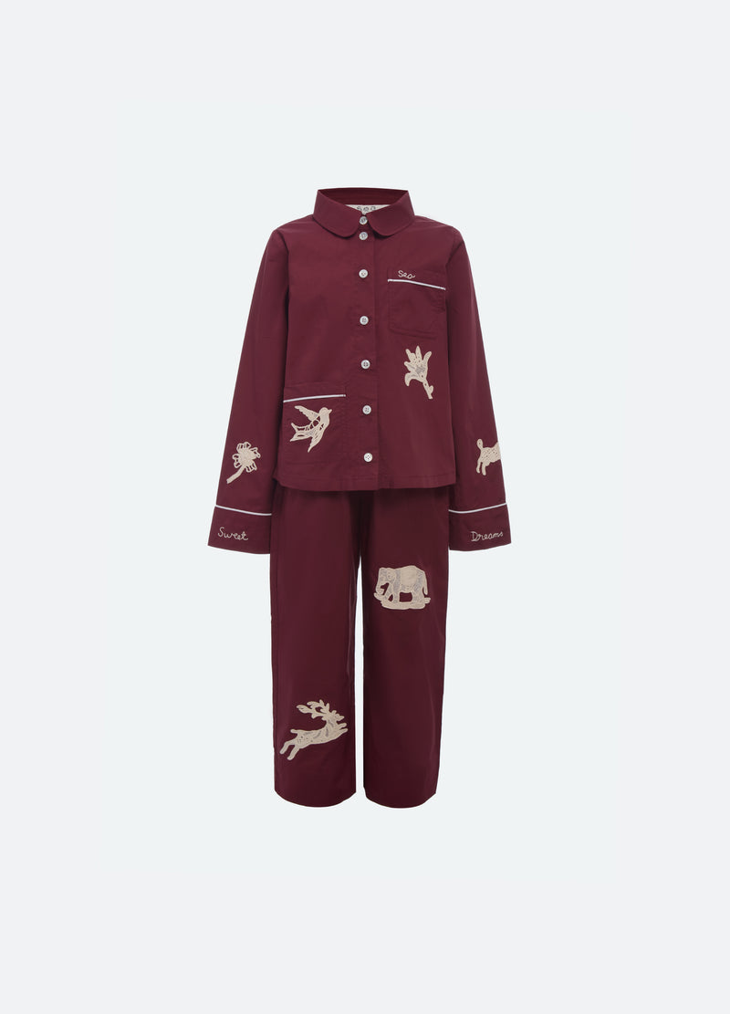 Sea New York Mika Kids PJ Set Burgundy