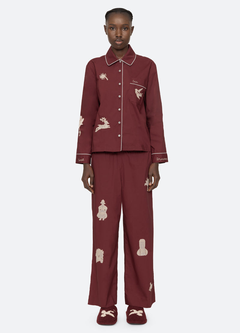 Sea New York Mika PJ Set Burgundy