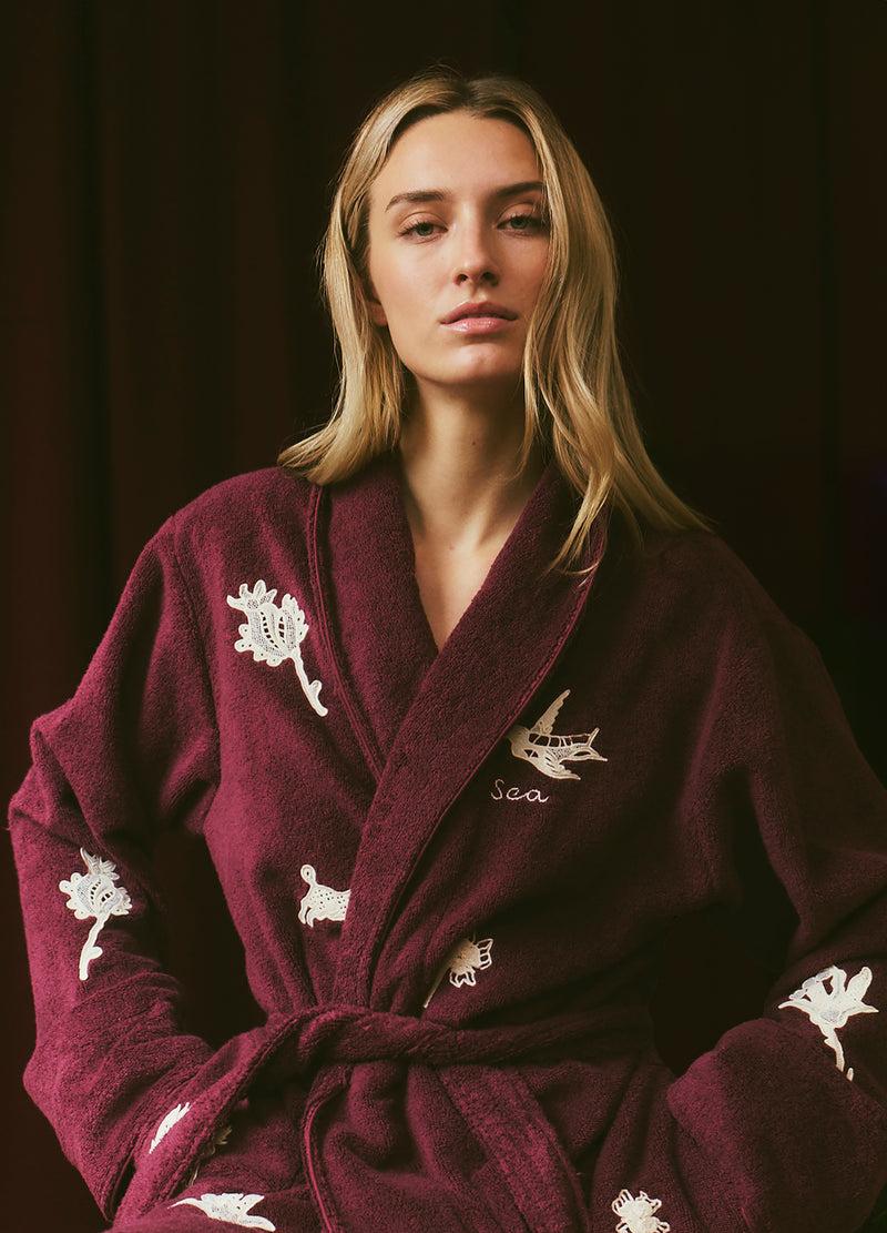 Sea New York Mika Robe Burgundy