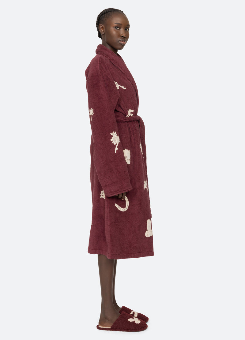 Sea New York Mika Robe Burgundy