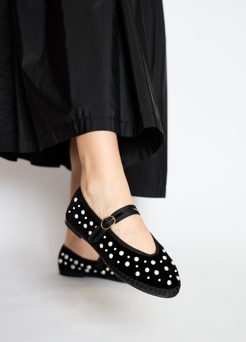 Sea New York Pearl Mary Jane Flats Black