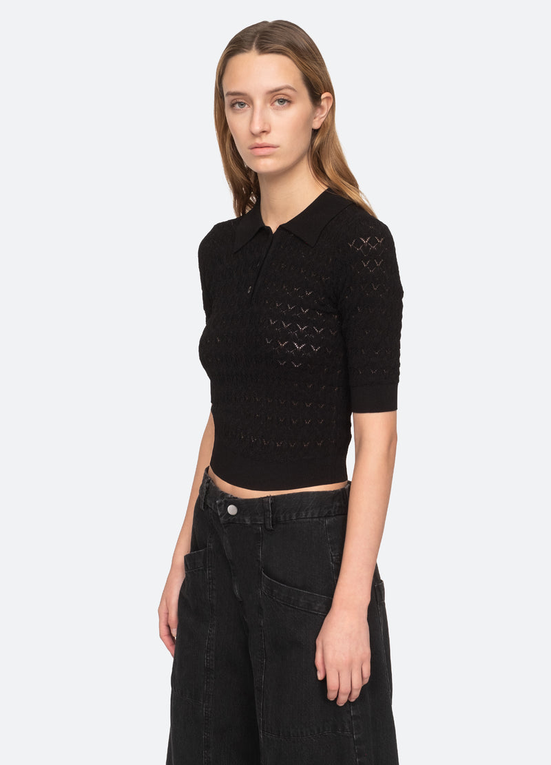 Sea New York Rue Polo Sweater Black