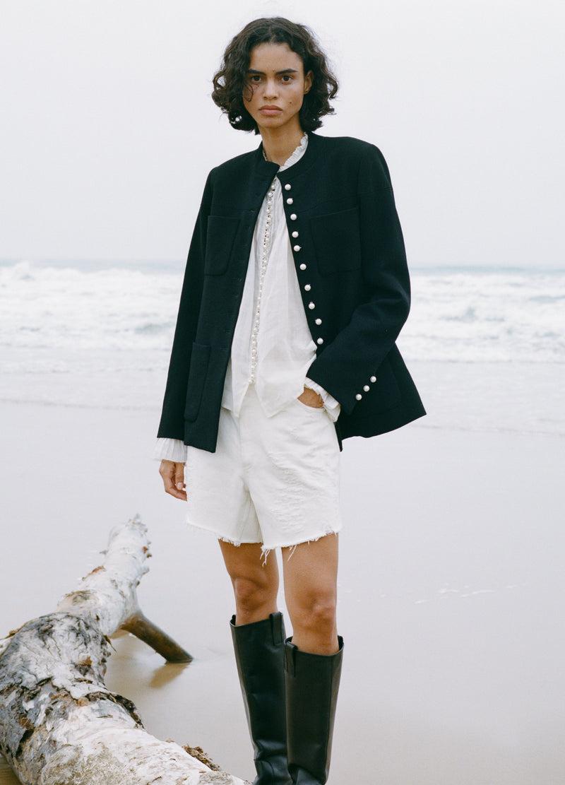 Sea New York Spencer Denim Shorts White