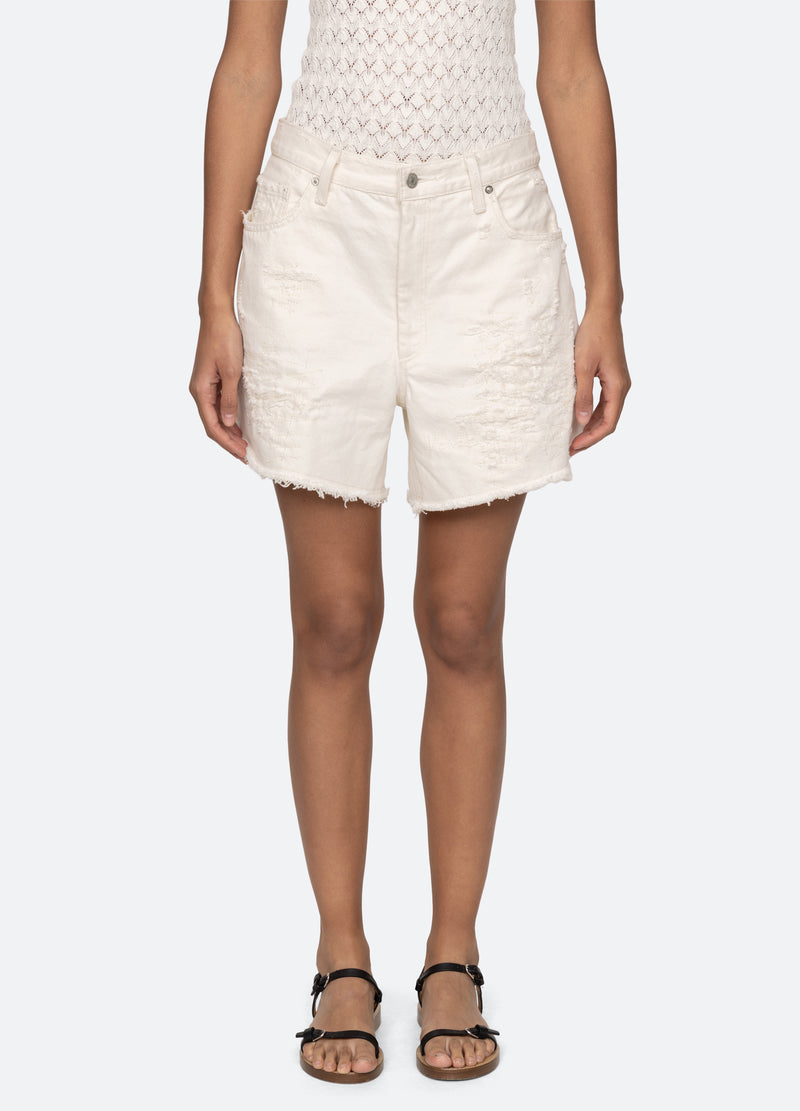 sea new york Spencer Denim Shorts White