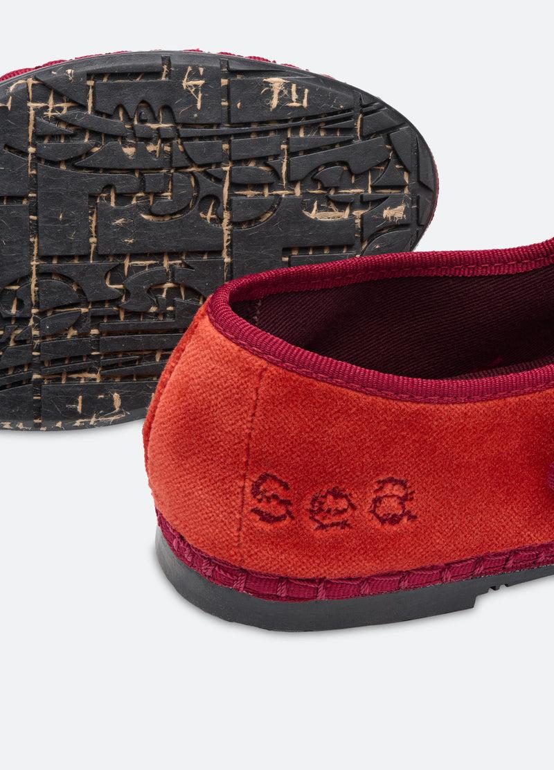 Sea New York Velvet Mary Jane Flats Terracotta