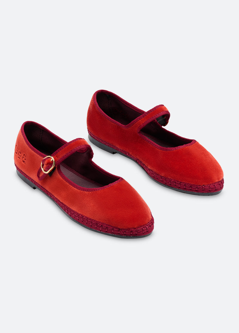 Sea New York Velvet Mary Jane Flats Terracotta