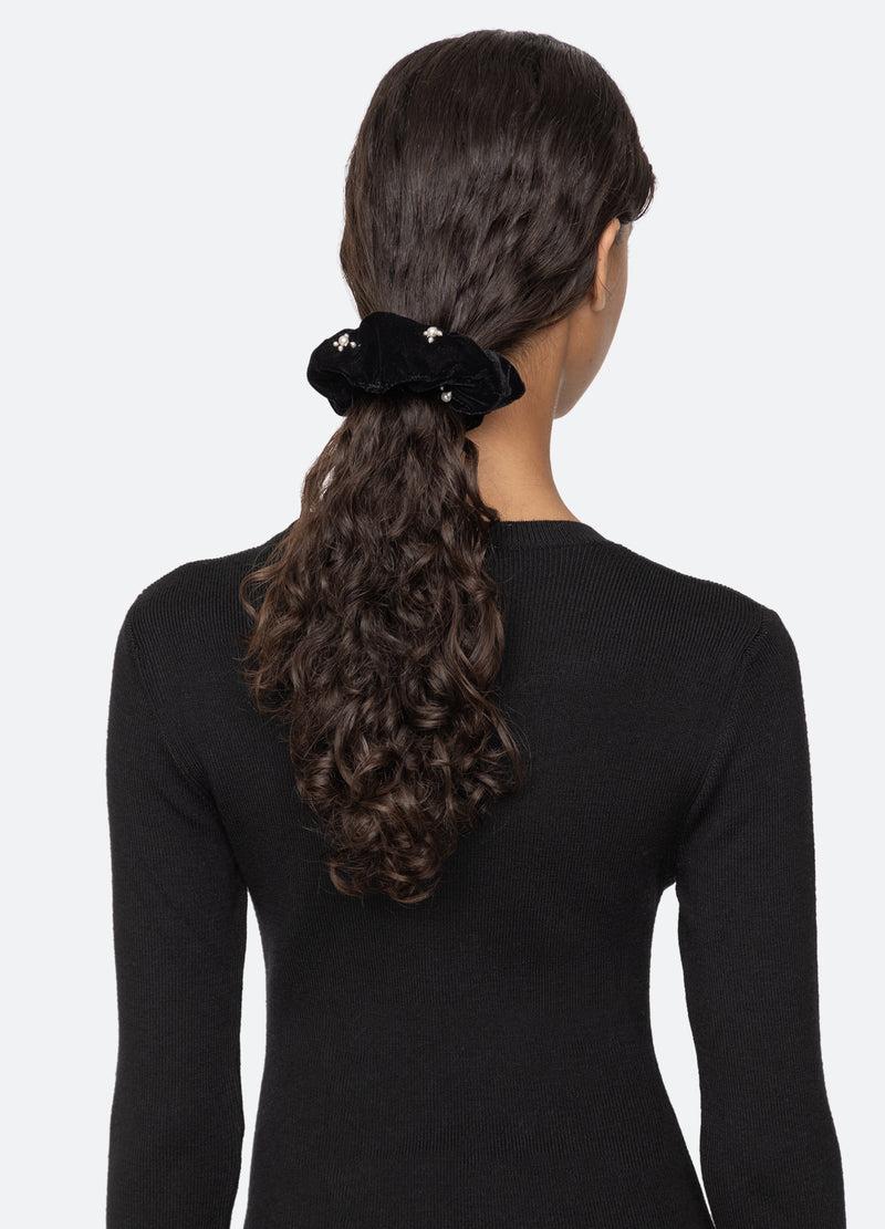Sea New York Velvet Scrunchie Black