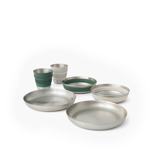 sea to summit Detour Stainless Steel Collapsible Dinnerware Set - (6 Piece)