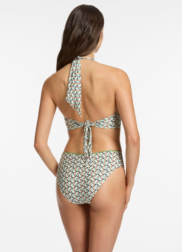 Seafolly Acacia U Trim Mid Rise Bikini Bottom - Multi