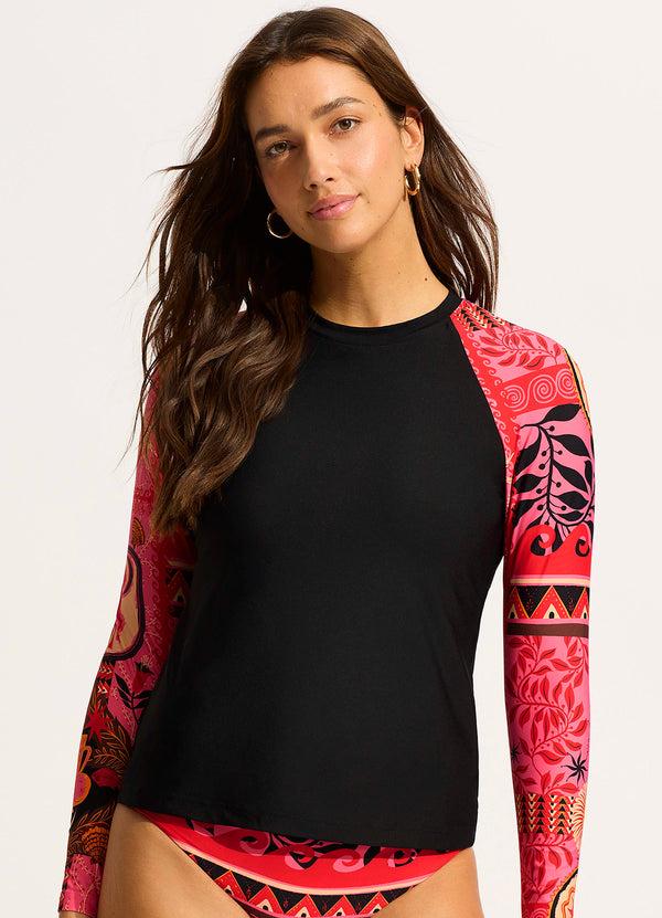 Seafolly Atlantis Long Sleeve Rashvest - Paradise Pink