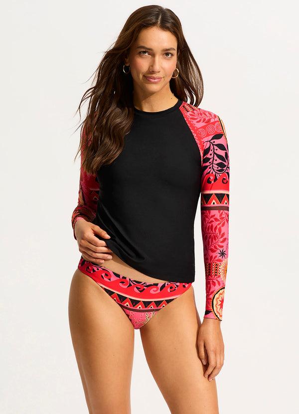seafolly Atlantis Long Sleeve Rashvest - Paradise Pink