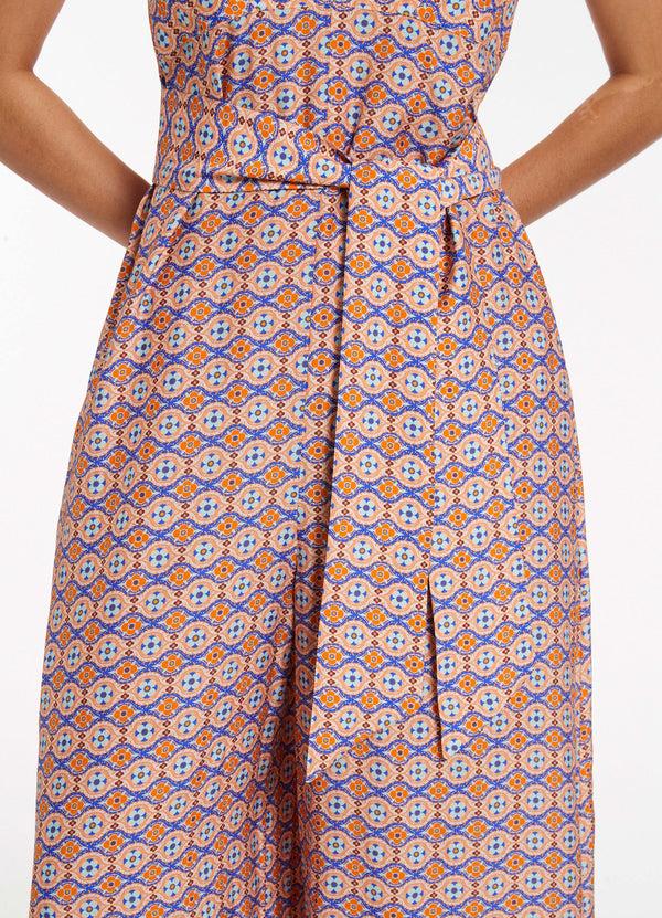 Seafolly Azura Geo V-Neckline Jumpsuit - Retro Orange