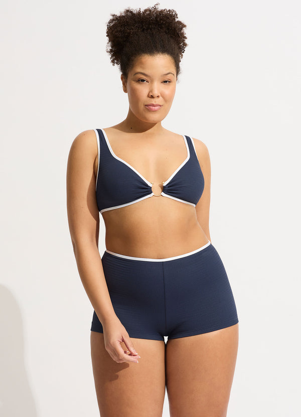 seafolly Beach Bound Boyleg Bikini Bottom - True Navy