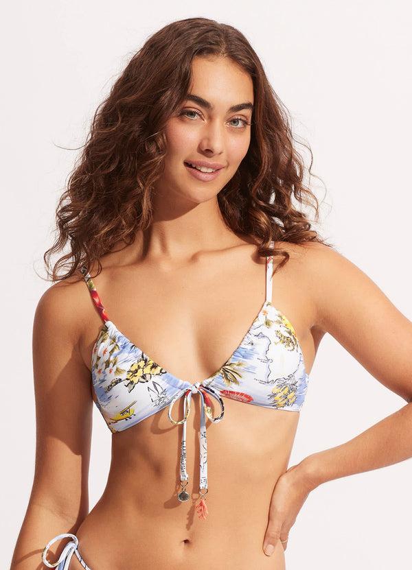 Seafolly Coast To Coast Drawstring Bralette - Powder Blue