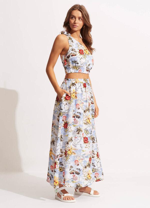 Seafolly Coast To Coast One ShoulderTop - Powder Blue